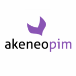 Akeneo PIM logo, with a purple stylized shape above the company name "akeneopim" written in black and purple text.